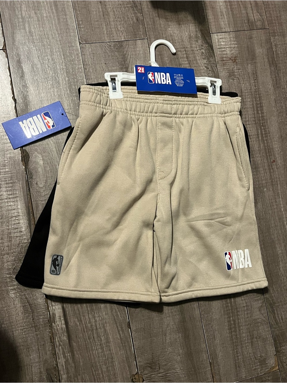 NBA Tan and Black Fleece Kids Shorts with Logo